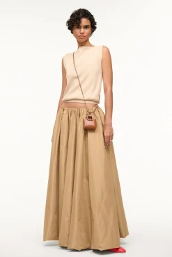 The Evening Edit|Skirts<STAUD BELLAGIO SKIRT FAWN
