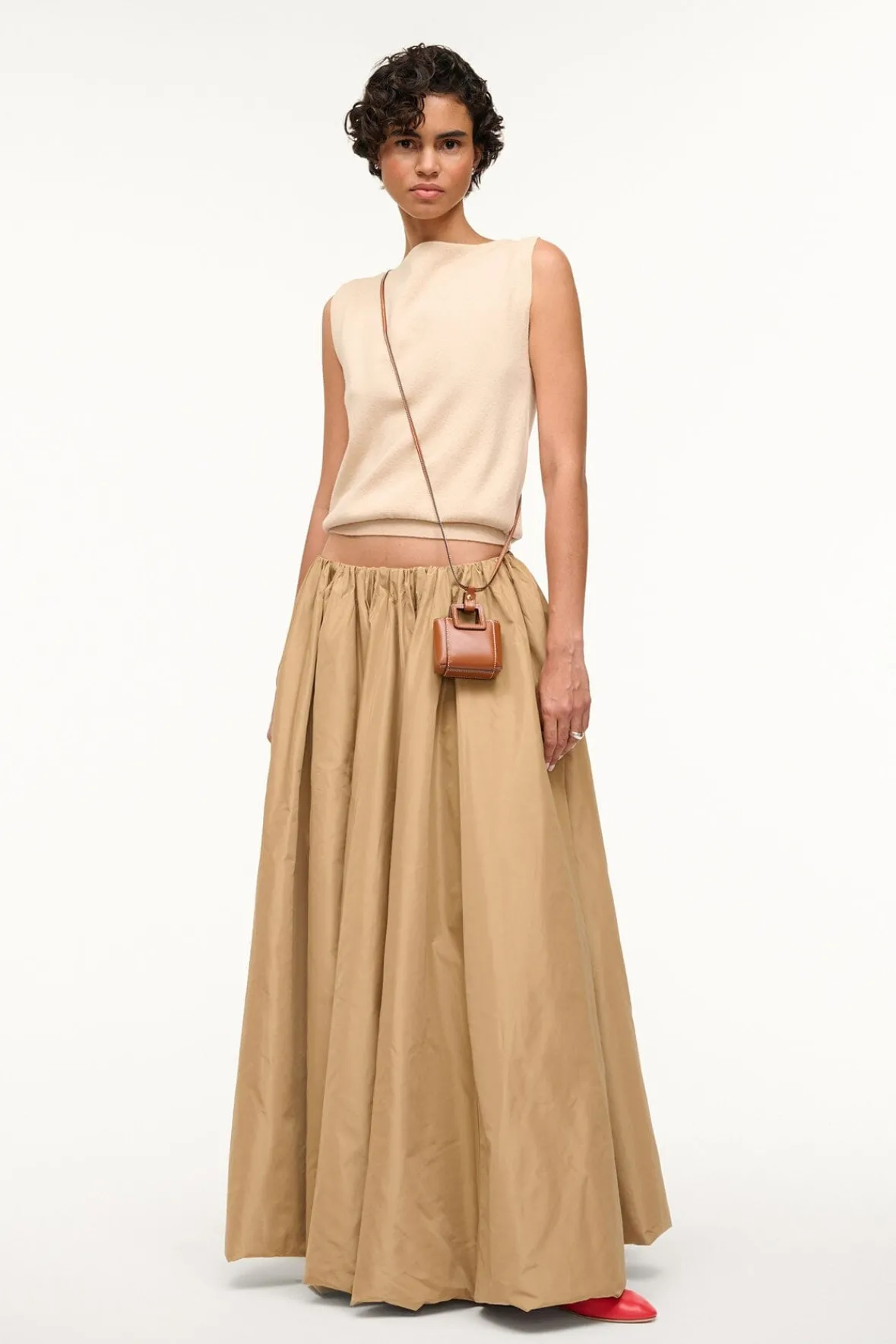 The Evening Edit|Skirts<STAUD BELLAGIO SKIRT FAWN
