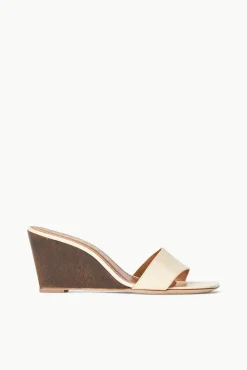 Heels<STAUD BILLIE WEDGE CREAM WOOD CREAMWOOD