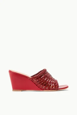 Platforms & Wedges<STAUD BLAIR WOVEN WEDGE   RUBY