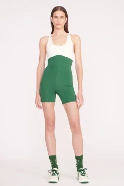 STAUD Court<STAUD BOUNCE SHORT UNITARD COURT GREEN IVORY COURTGREENIVORY