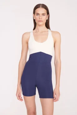 STAUD Court<STAUD BOUNCE SHORT UNITARD  NAVY IVORY NAVYIVORY
