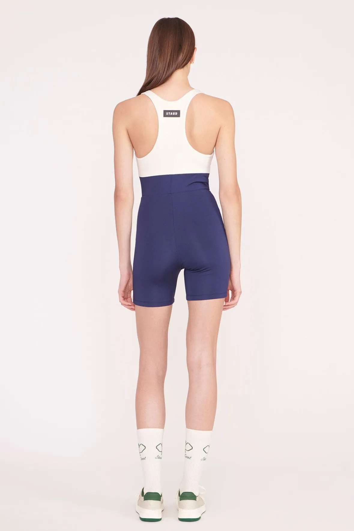 STAUD Court<STAUD BOUNCE SHORT UNITARD NAVY IVORY NAVYIVORY