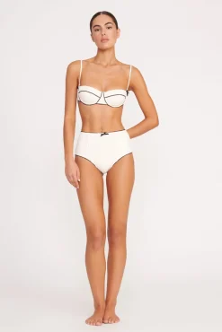 Bikinis<STAUD BRENTON HIGH RISE BIKINI BOTTOM IVORY BLACK IVORYBLACK