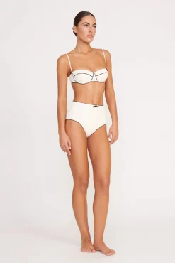 Bikinis<STAUD BRENTON HIGH RISE BIKINI BOTTOM IVORY BLACK IVORYBLACK