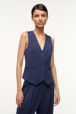 Spring Suiting|The Evening Edit<STAUD BRETT VEST NAVY