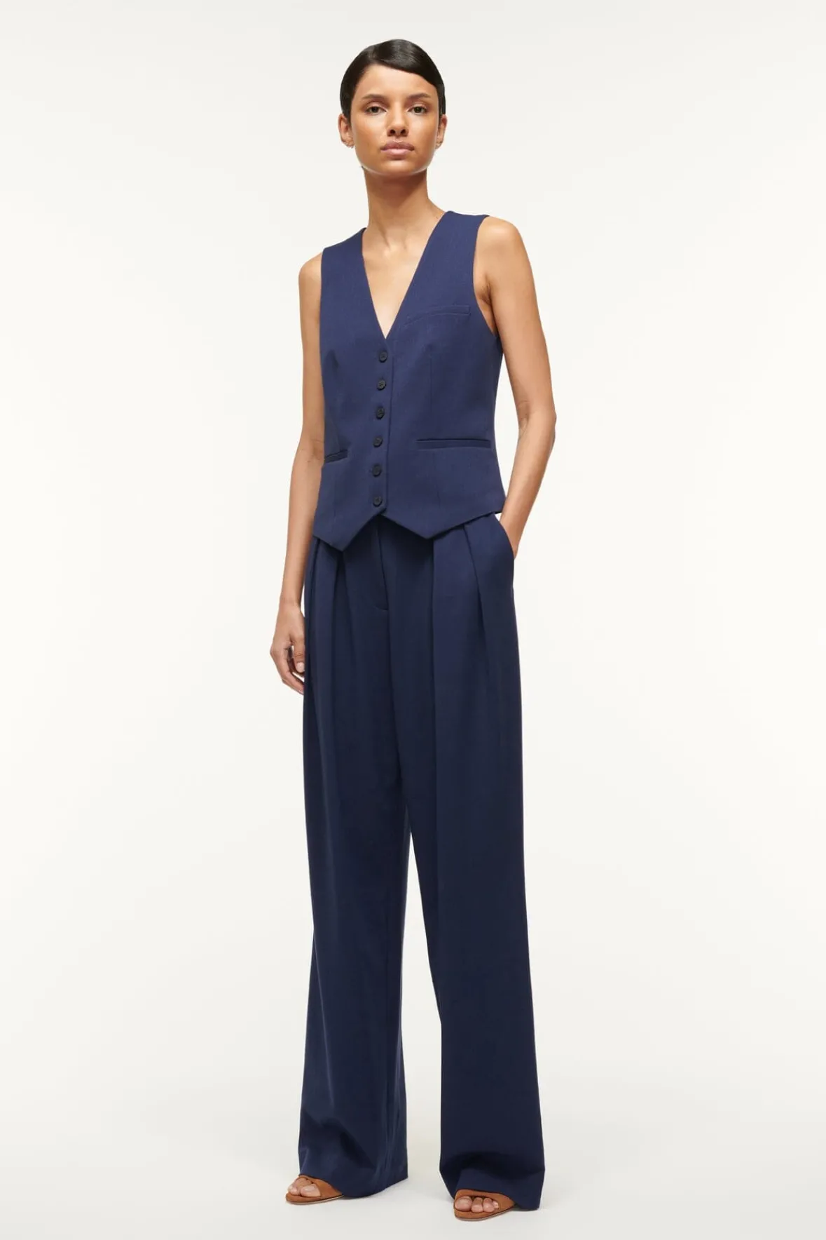 Spring Suiting|The Evening Edit<STAUD BRETT VEST NAVY