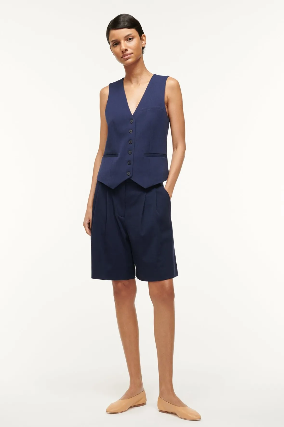 Spring Suiting|The Evening Edit<STAUD BRETT VEST NAVY