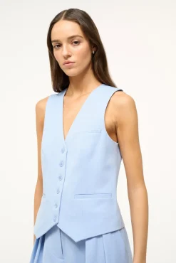 Spring Suiting|Essentials<STAUD BRETT VEST   PERIWINKLE
