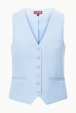 Spring Suiting|Essentials<STAUD BRETT VEST   PERIWINKLE