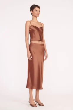 Mules & Flats<STAUD BRIGITTE MULE CLOVE SATIN CLOVESATIN