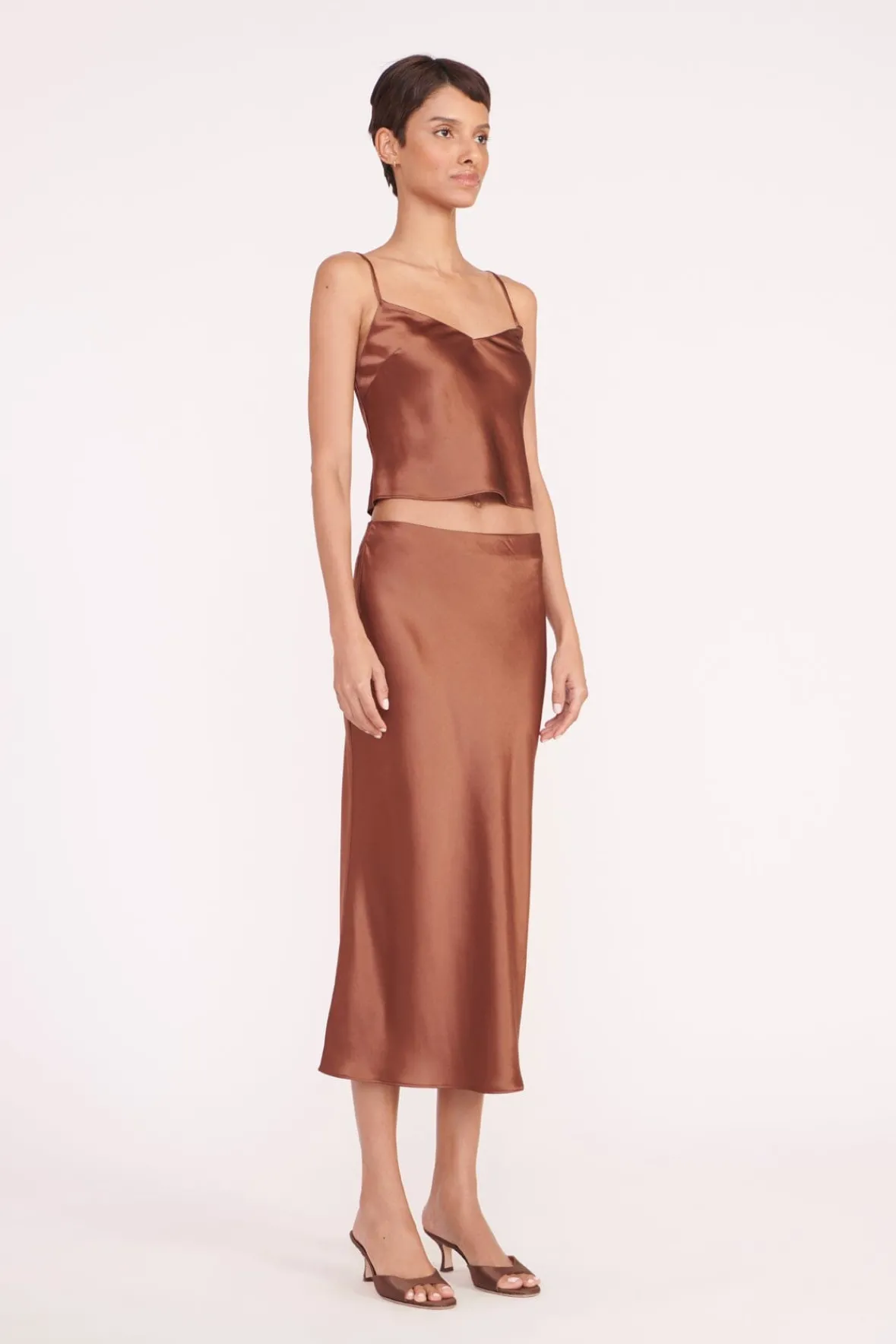 Mules & Flats<STAUD BRIGITTE MULE CLOVE SATIN CLOVESATIN