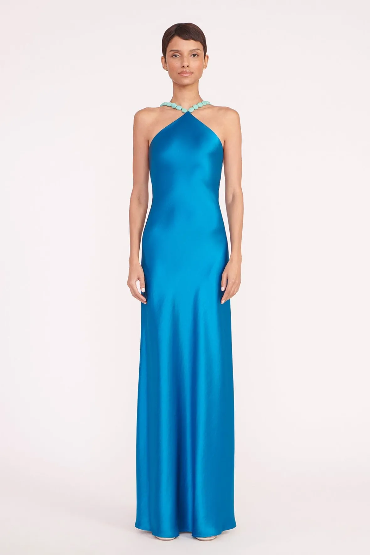 Dresses<STAUD CADENCE DRESS ISLAND BLUE ISLANDBLUE