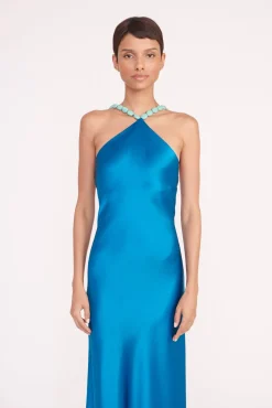 Dresses<STAUD CADENCE DRESS  ISLAND BLUE ISLANDBLUE