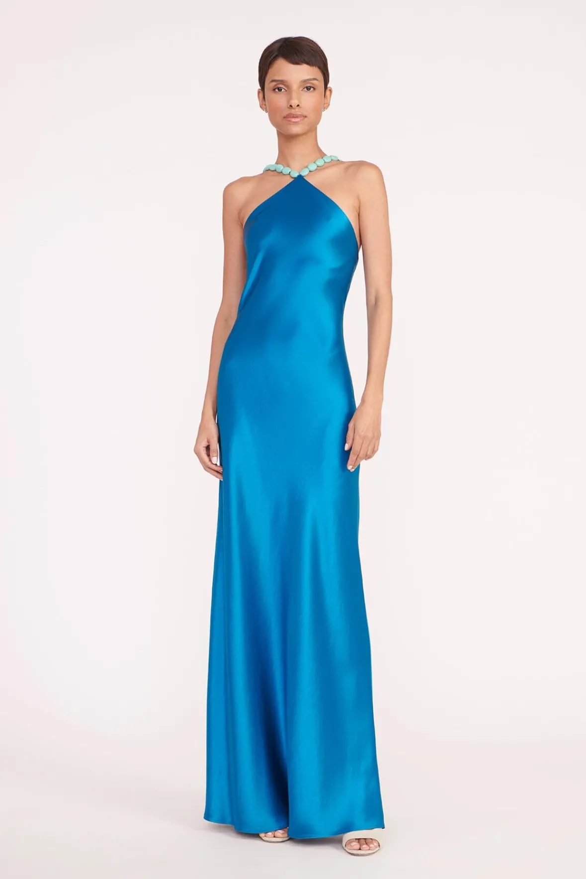 Dresses<STAUD CADENCE DRESS ISLAND BLUE ISLANDBLUE