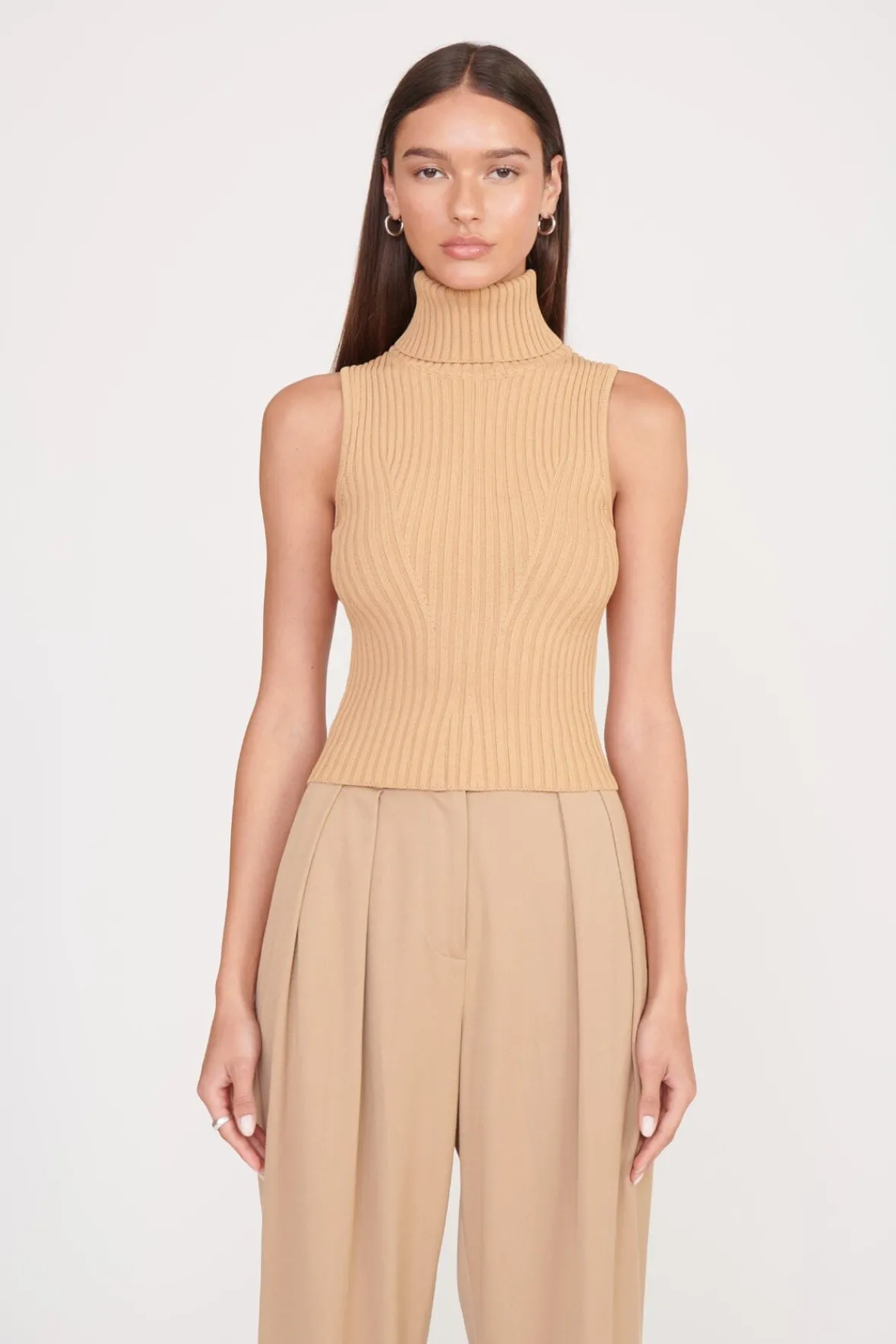 Essentials|Tops<STAUD CALLUM TOP CAMEL
