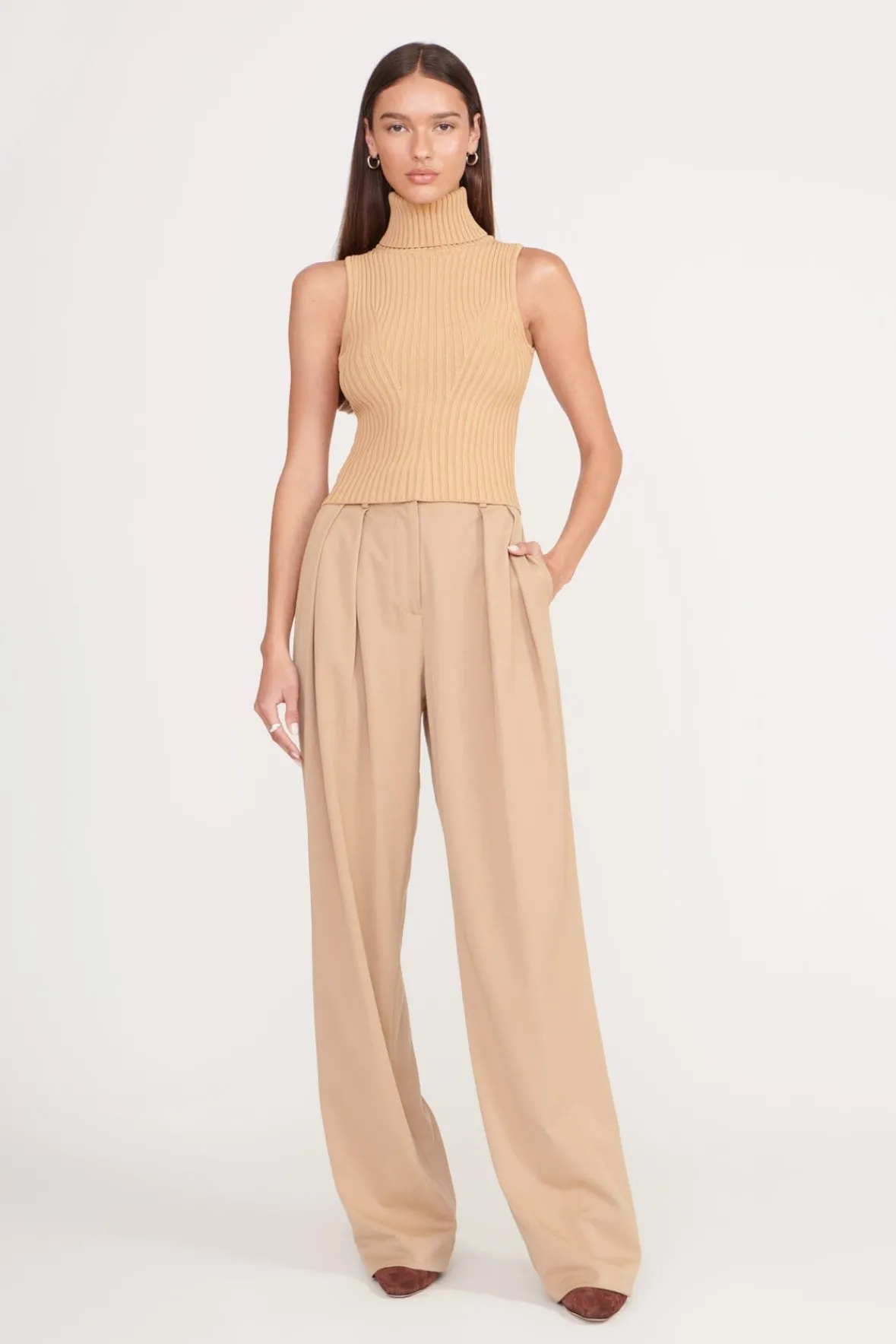 Essentials|Tops<STAUD CALLUM TOP CAMEL