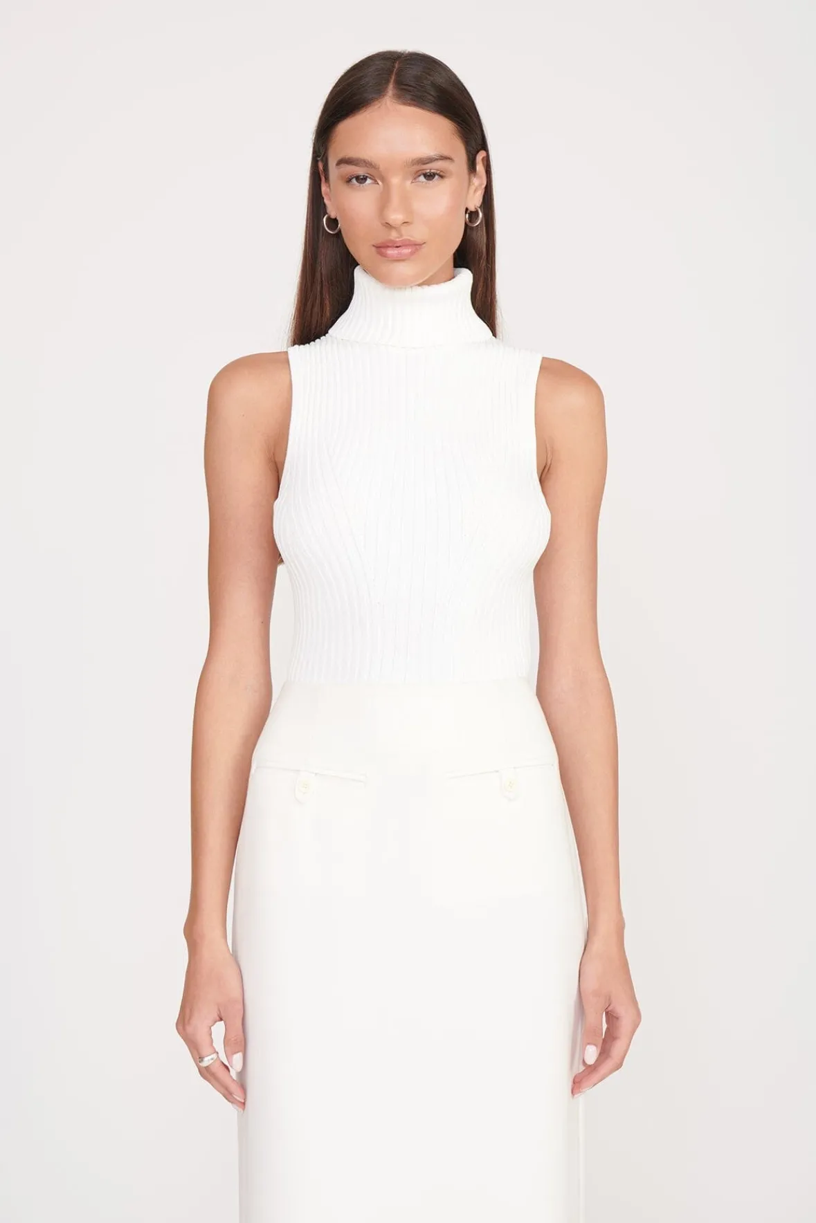 Essentials|Tops<STAUD CALLUM TOP IVORY