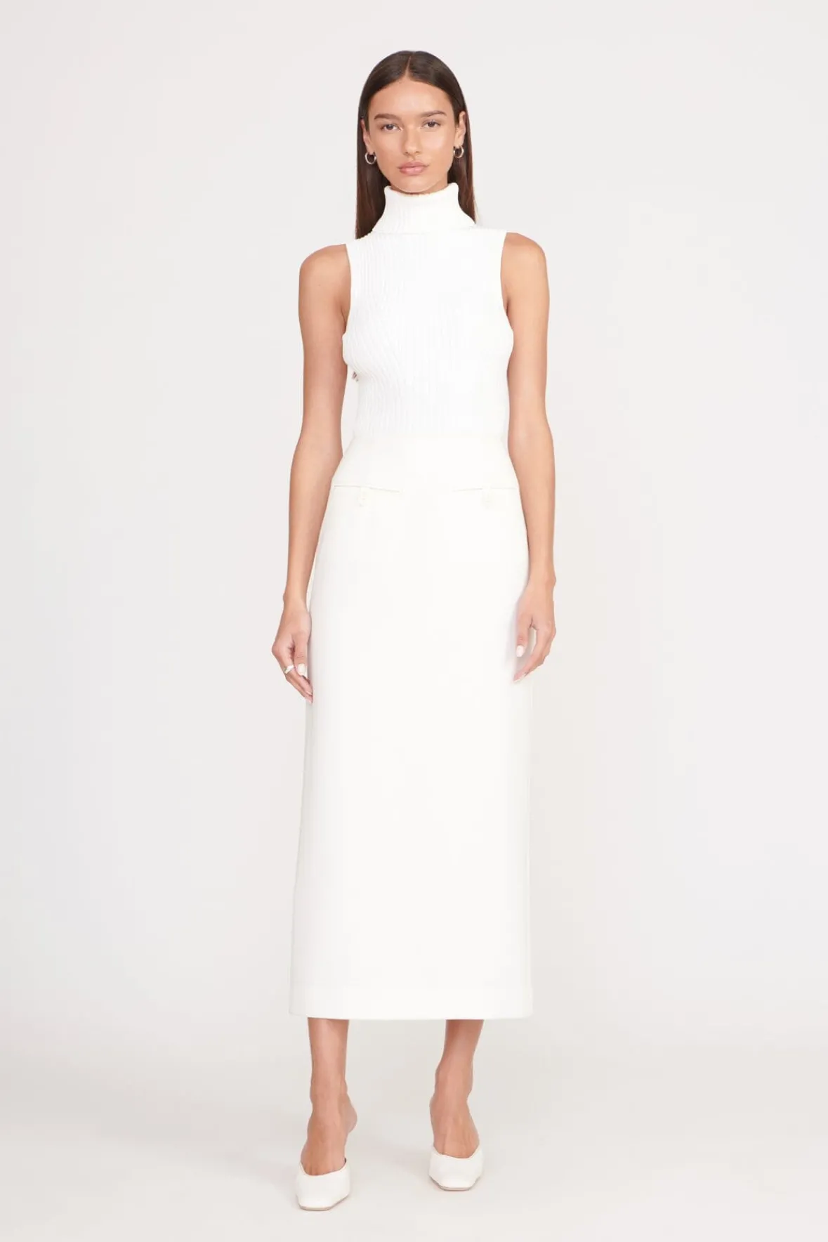 Essentials|Tops<STAUD CALLUM TOP IVORY