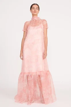 Best Sellers|The Evening Edit<STAUD CALLUNA DRESS  CHERRY BLOSSOM IVORY TOILE CHERRYBLOSSOMIVORYTOILE