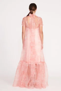 Best Sellers|The Evening Edit<STAUD CALLUNA DRESS CHERRY BLOSSOM IVORY TOILE CHERRYBLOSSOMIVORYTOILE