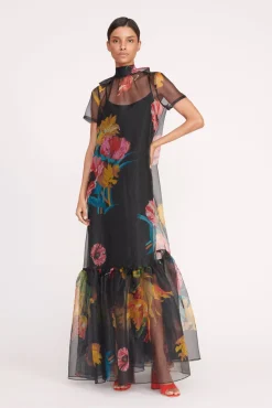 Best Sellers|Dresses<STAUD CALLUNA DRESS  FIRST BLOOM NIGHT FIRSTBLOOMNIGHT