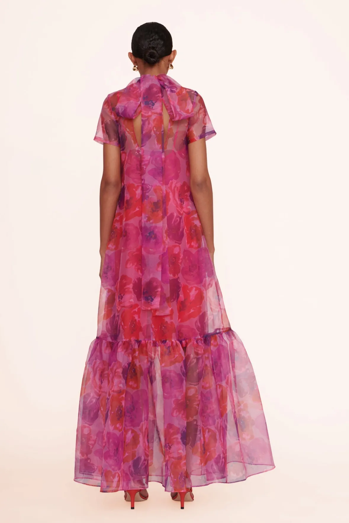 Best Sellers|Dresses<STAUD CALLUNA DRESS MAGENTA PAINTED FLORAL MAGENTAPAINTEDFLORAL