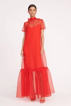 Dresses<STAUD CALLUNA DRESS  RED ROSE REDROSE