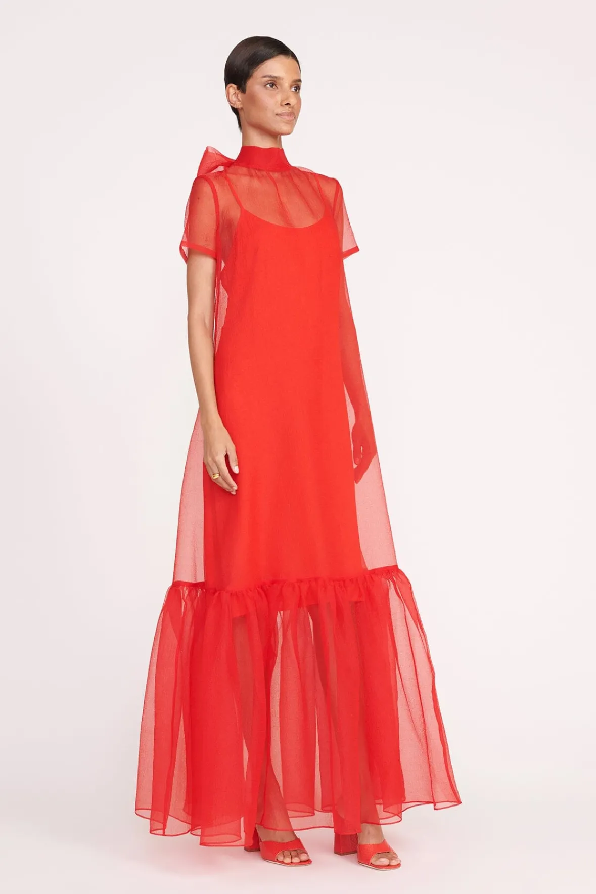 Dresses<STAUD CALLUNA DRESS RED ROSE REDROSE