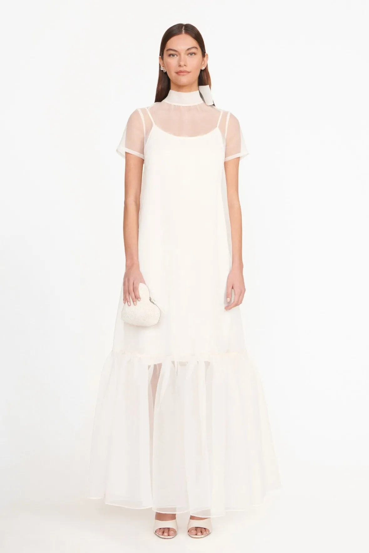 STAUD Bride|Dresses<STAUD CALLUNA DRESS WHITE