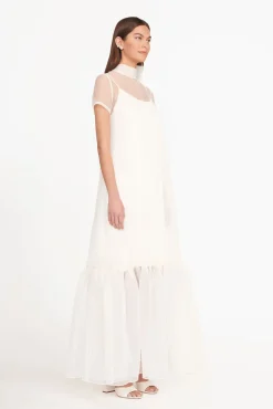 STAUD Bride|Dresses<STAUD CALLUNA DRESS   WHITE
