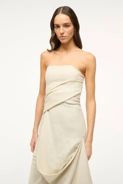 The Evening Edit|Dresses<STAUD CARAVAGGIO DRESS   NATURAL