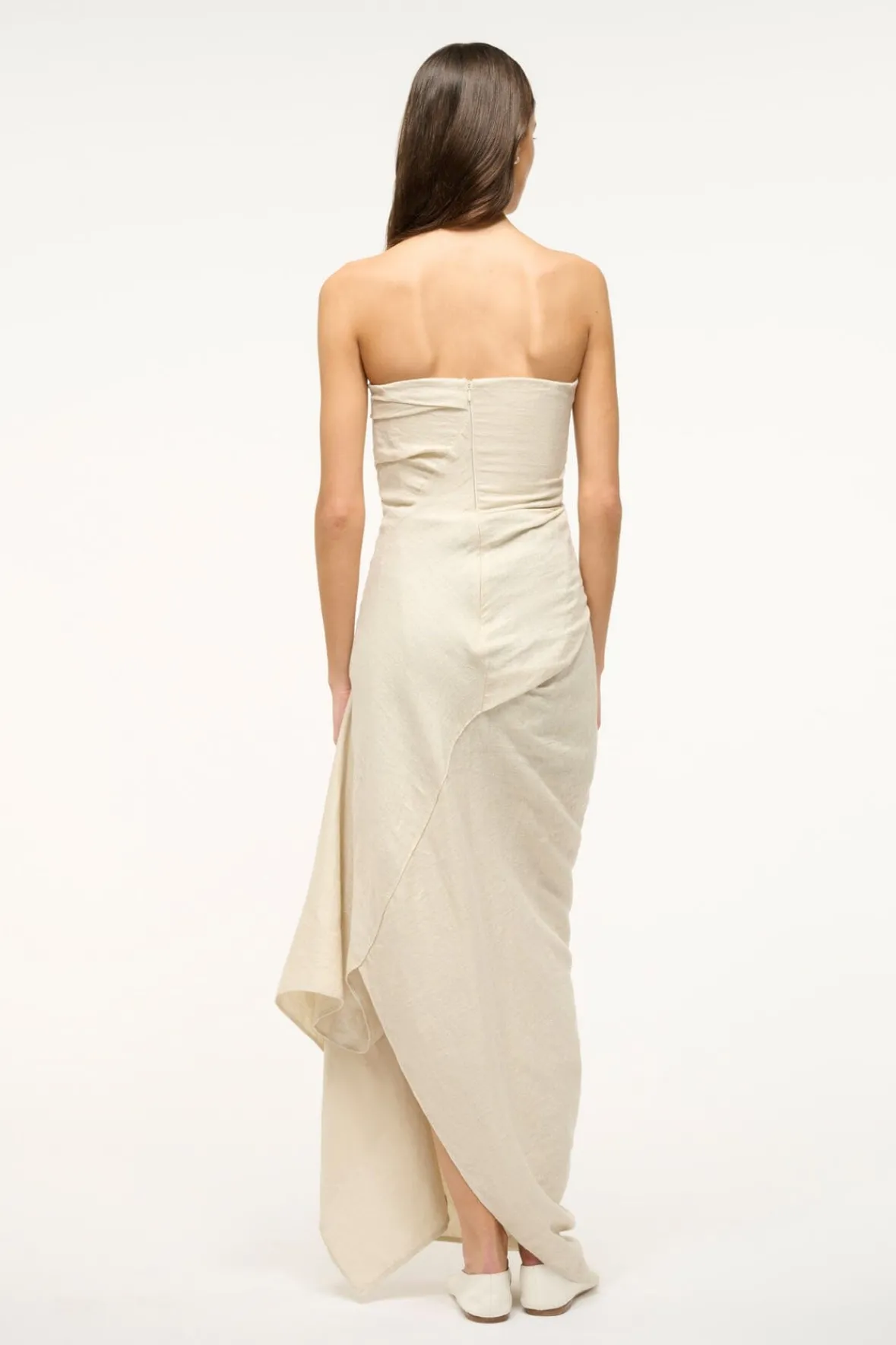 The Evening Edit|Dresses<STAUD CARAVAGGIO DRESS NATURAL