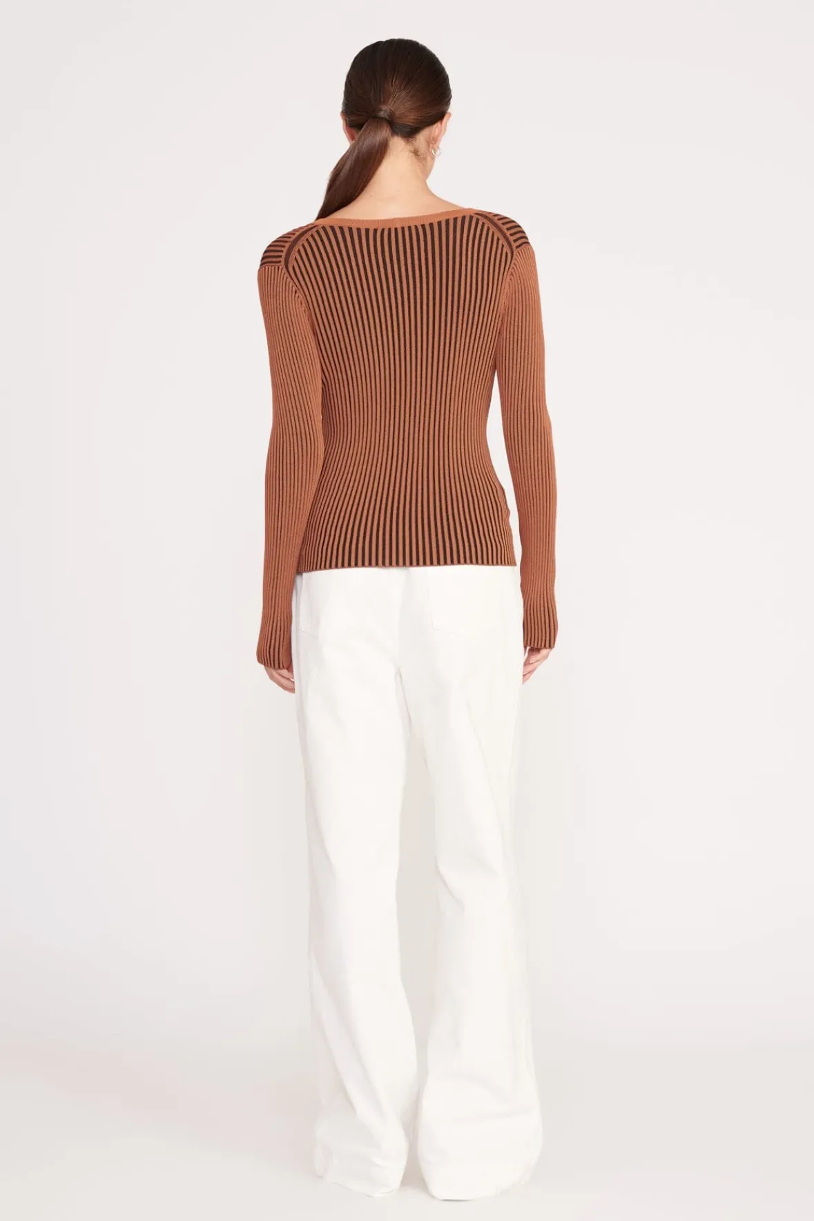 Best Sellers|Knits<STAUD CARGO SWEATER BLACK TAN BLACKTAN