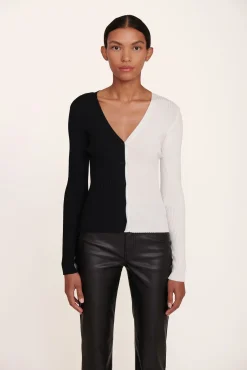 Best Sellers|Knits<STAUD CARGO SWEATER BLACK WHITE BLACKWHITE