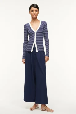 Knits<STAUD CARGO SWEATER NAVY MICRO STRIPE NAVYMICROSTRIPE