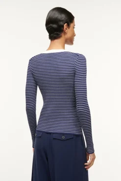 Knits<STAUD CARGO SWEATER  NAVY MICRO STRIPE NAVYMICROSTRIPE