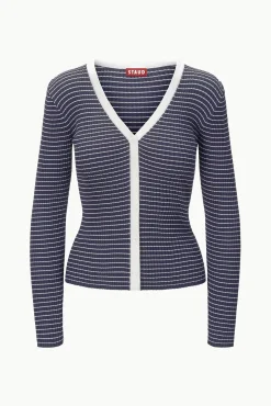 Knits<STAUD CARGO SWEATER  NAVY MICRO STRIPE NAVYMICROSTRIPE