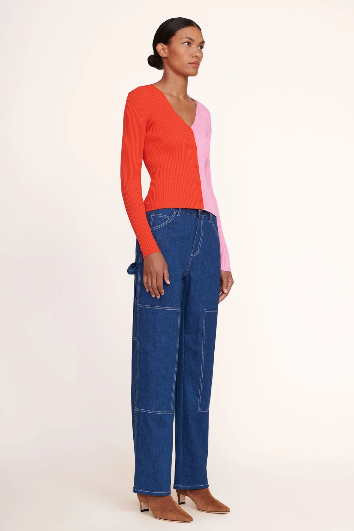 Knits|Tops<STAUD CARGO SWEATER POPPY ROSEBUD POPPYROSEBUD