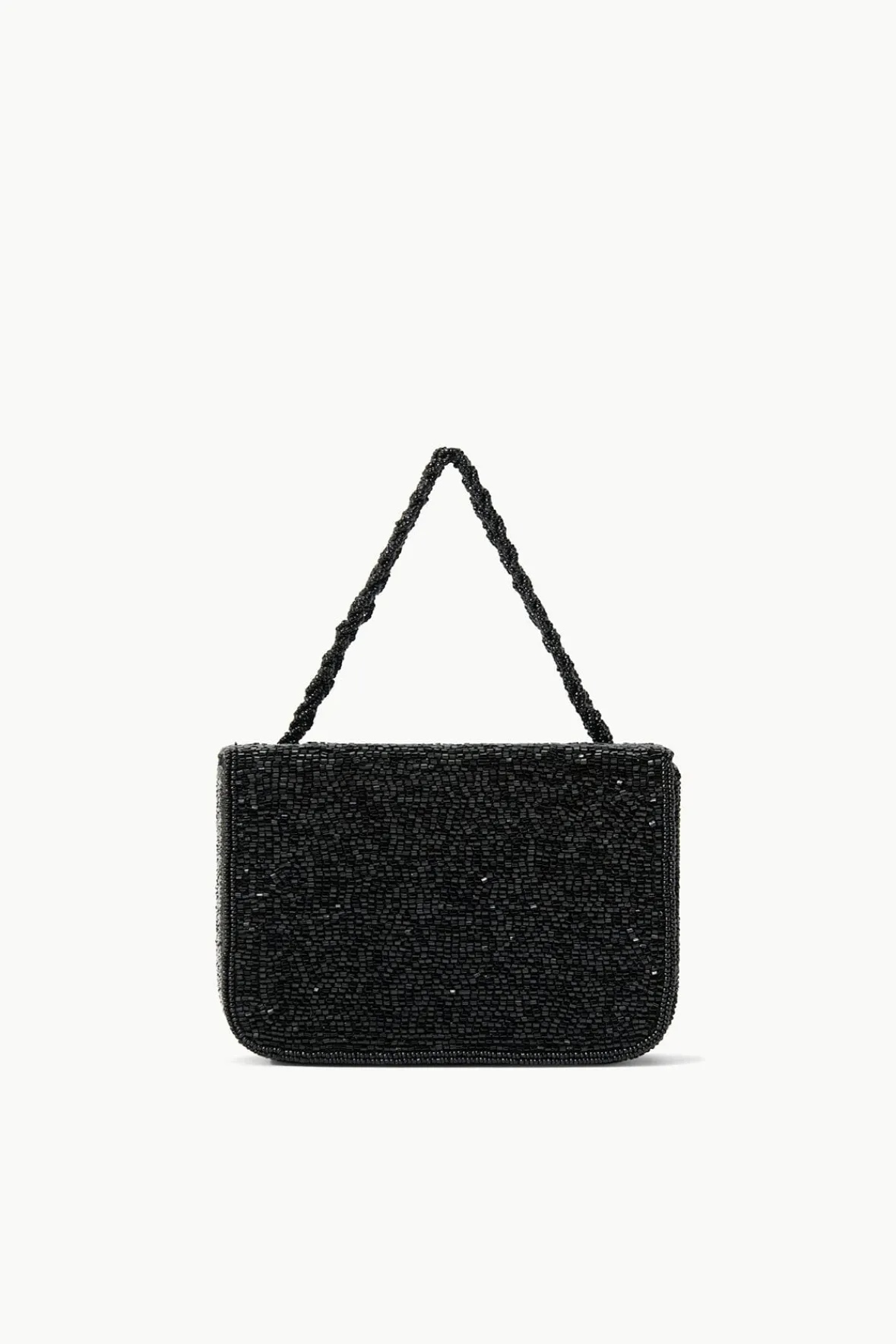 Beaded|Clutches<STAUD CARMEN BEADED BOX BAG BLACK