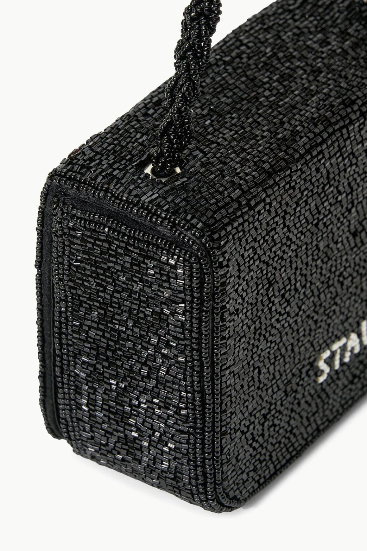 Beaded|Clutches<STAUD CARMEN BEADED BOX BAG BLACK