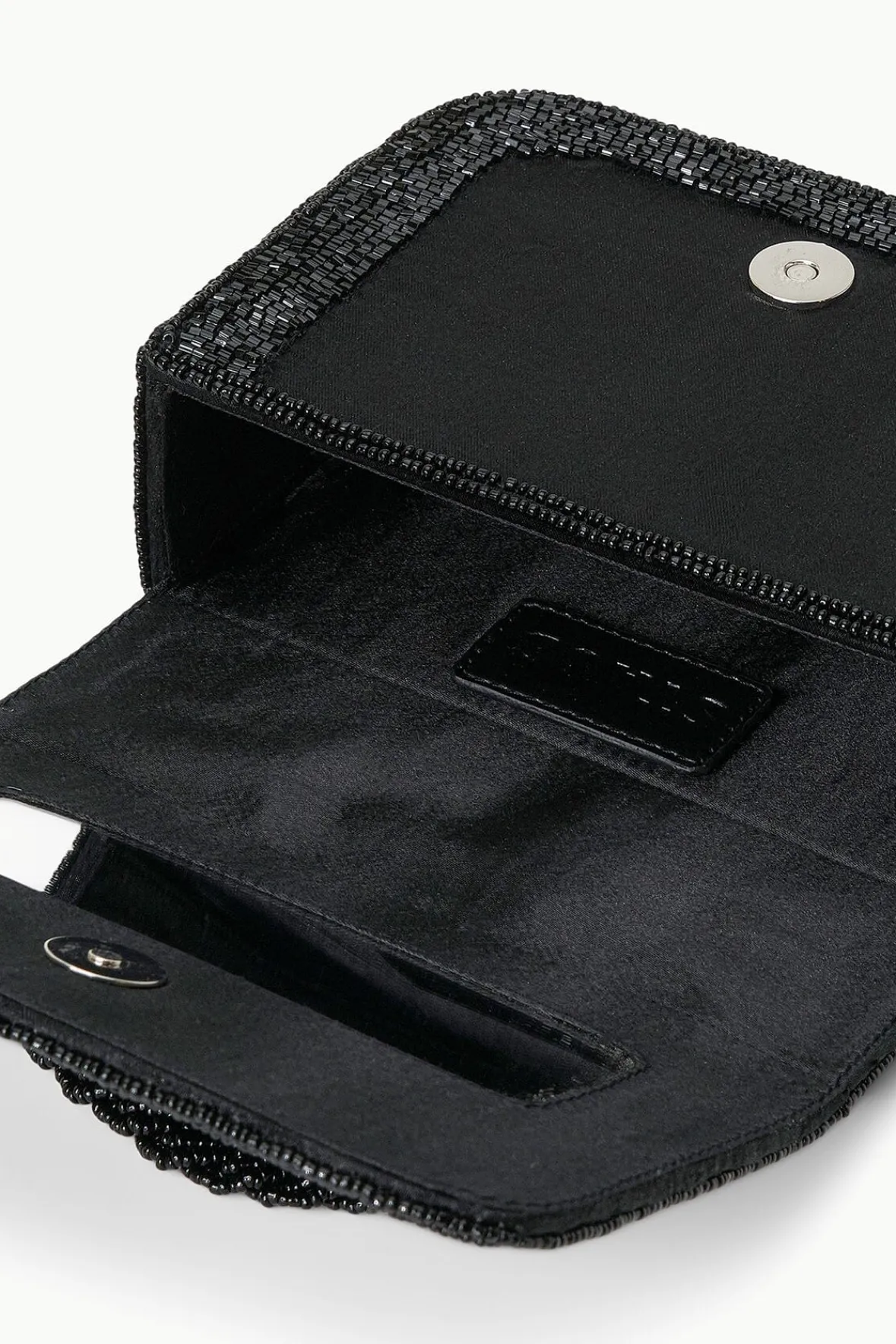 Beaded|Clutches<STAUD CARMEN BEADED BOX BAG BLACK