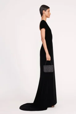 Beaded|Clutches<STAUD CARMEN BEADED BOX BAG BLACK