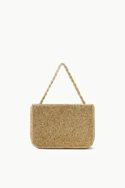 Clutches|Beaded<STAUD CARMEN BEADED BOX BAG   GOLD