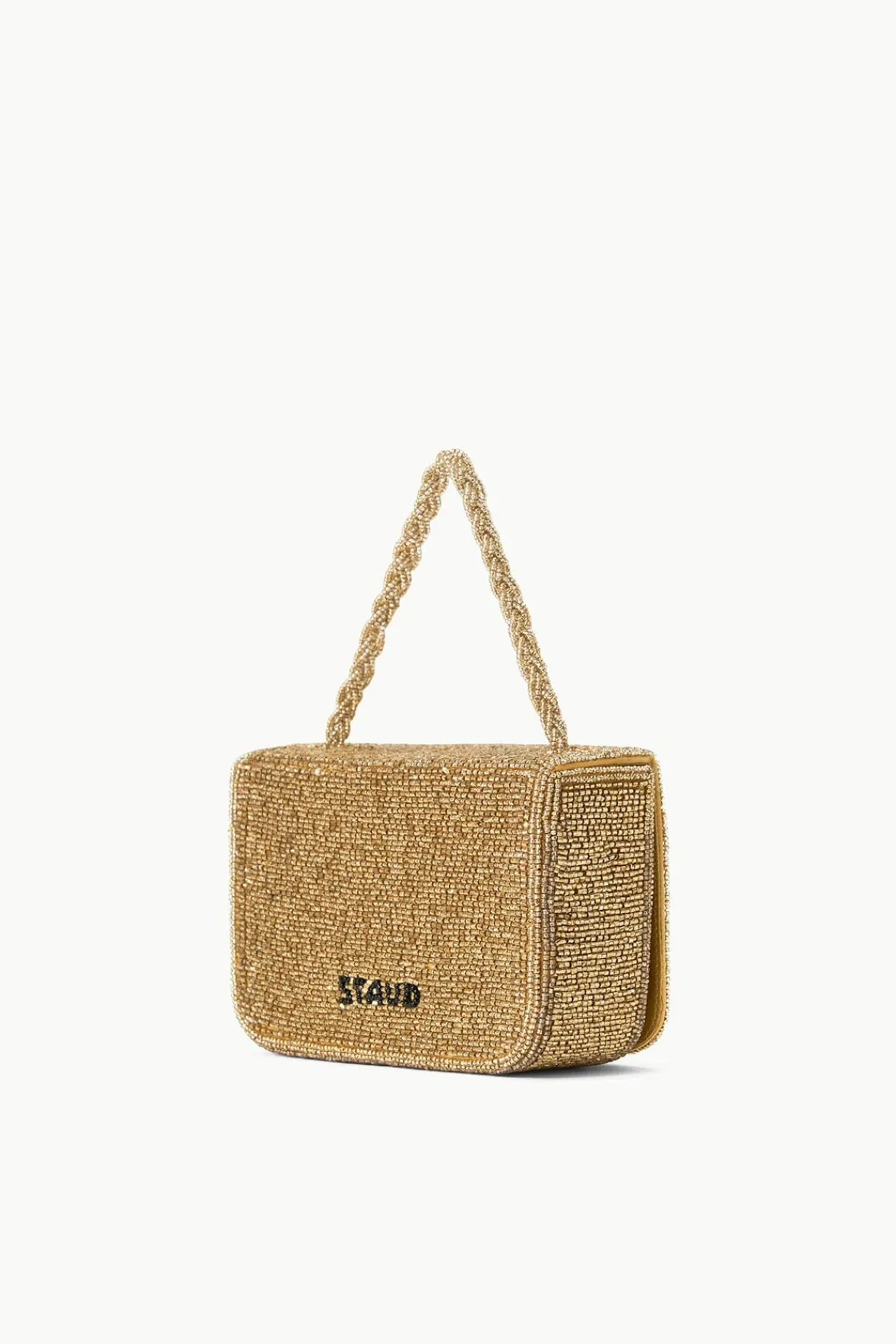 Clutches|Beaded<STAUD CARMEN BEADED BOX BAG GOLD