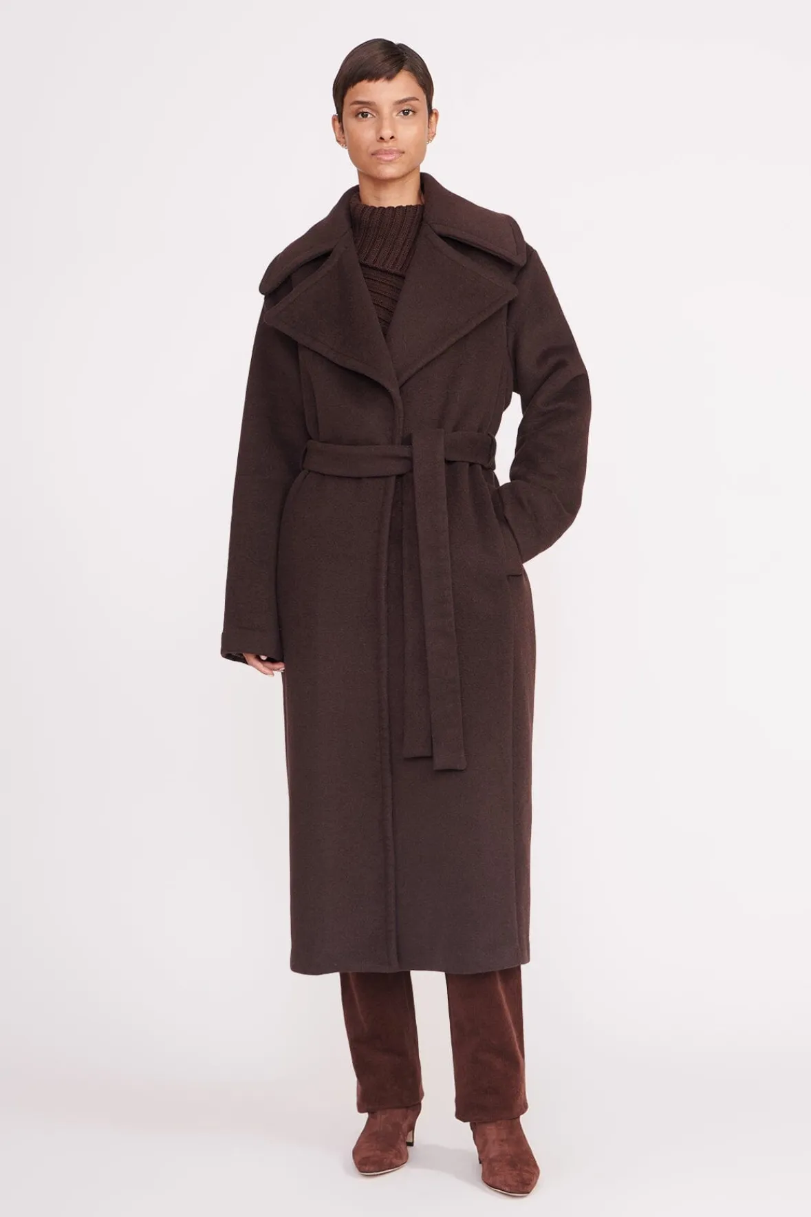 Outerwear & Jackets<STAUD CARVER COAT DARK CHOCOLATE DARKCHOCOLATE