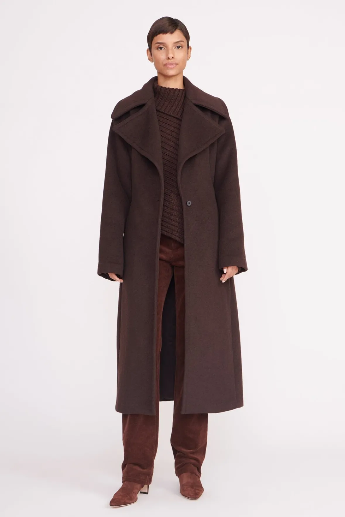 Outerwear & Jackets<STAUD CARVER COAT DARK CHOCOLATE DARKCHOCOLATE