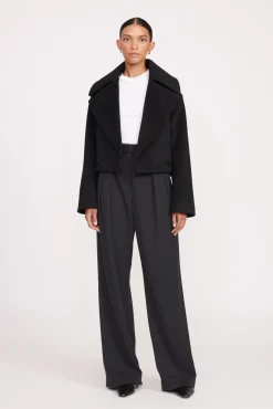 Best Sellers<STAUD CARVER CROPPED COAT   BLACK