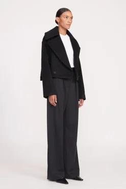 Best Sellers<STAUD CARVER CROPPED COAT   BLACK