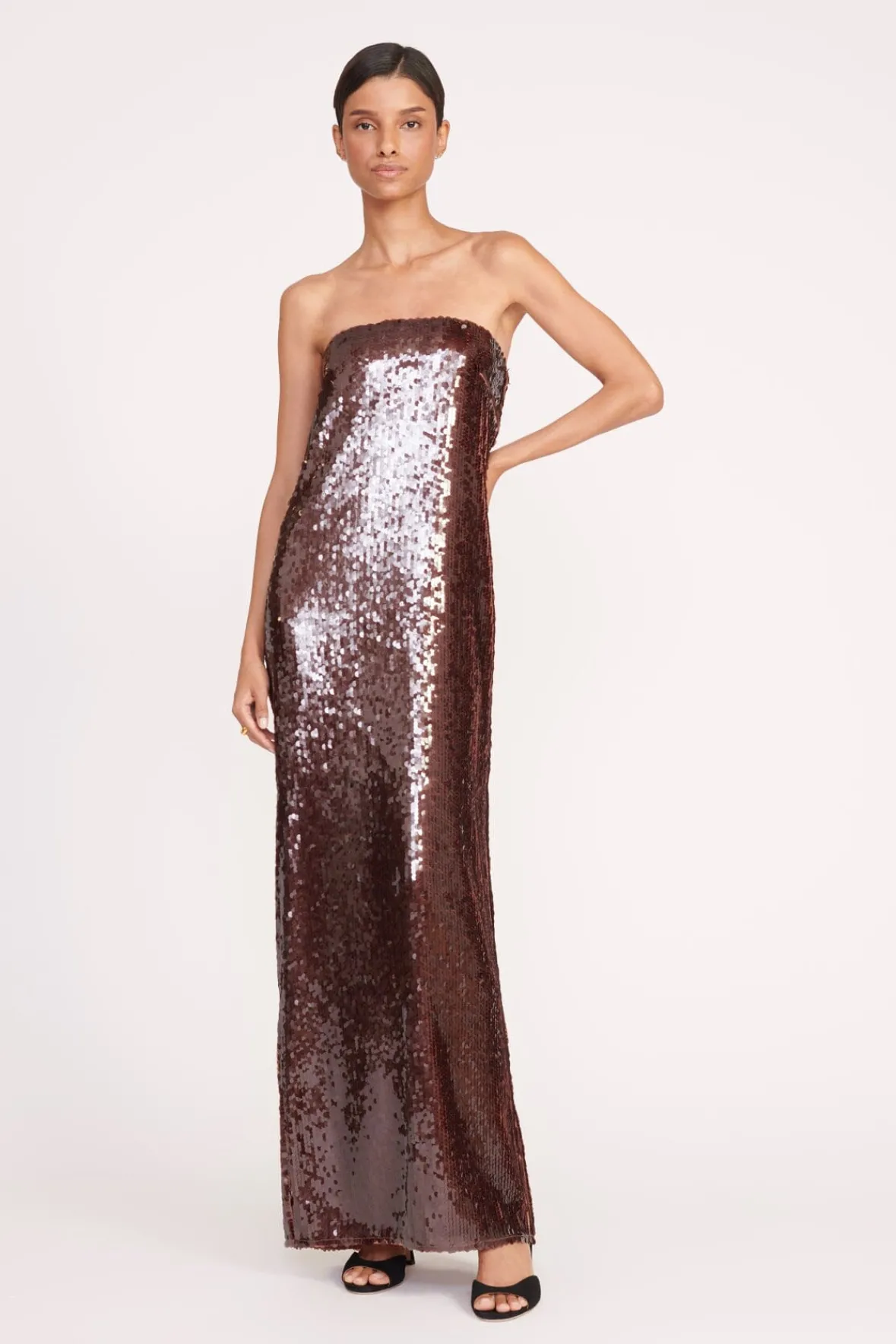 Dresses<STAUD CASEY DRESS BRONZE